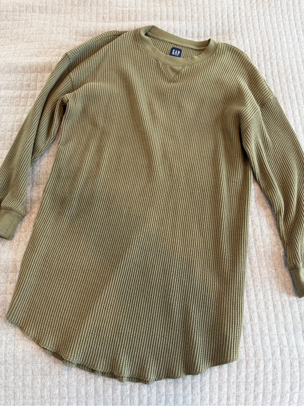 GAP Olive Green Thermal Women’s Long Sleep Shirt